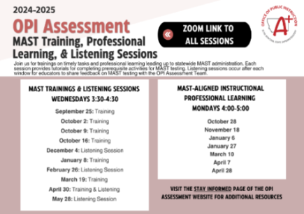 MAST Professional Learning Opportunities